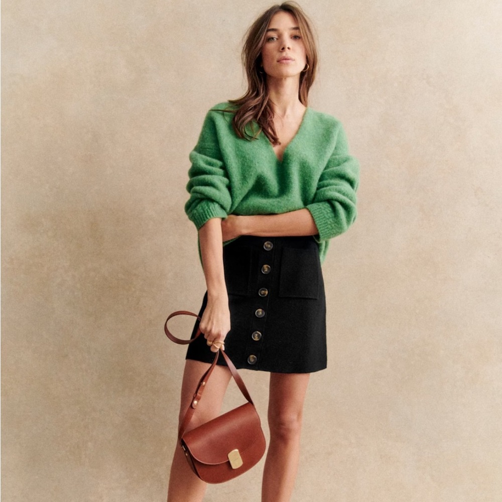 Sezane Louisa Skirt Black - Size M